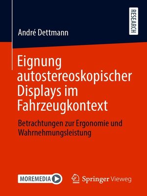 cover image of Eignung autostereoskopischer Displays im Fahrzeugkontext